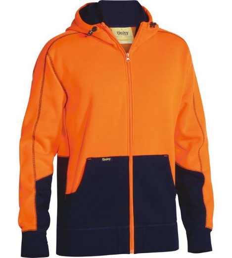 Picture of Bisley, Hi Vis Zip Front Fleece Hoodie